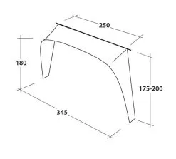Outwell Lounge Vehicle Connector L 11 Outwell Lounge Vehicle Connector L -Camping Equipment shop 111356 lounge vehicle connector l drawing perspective2