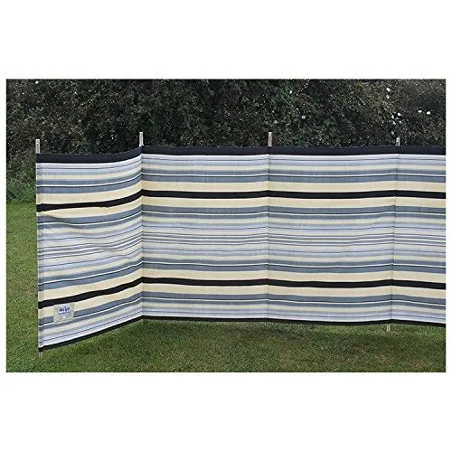 Blue Diamond 9 Pole Sand/Grey Contemporary Stripe Windbreak 4 Blue Diamond 9 Pole Sand/Grey Contemporary Stripe Windbreak - Image 2