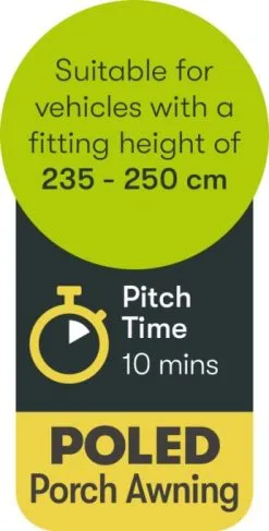 Quest Falcon 260 Poled Porch Caravan Awning -Camping Equipment shop a3501 9 fullsize