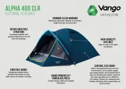 Vango Alpha 400 CLR Tent -Camping Equipment shop alpha 400 clr