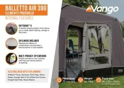 Vango Balletto Air 390 Elements ProShield 390 Awning -Camping Equipment shop balletto air 390 eps2