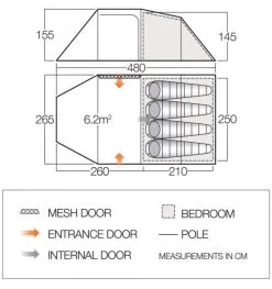 Vango Beta 450XL Tent -Camping Equipment shop beta 450xl 4