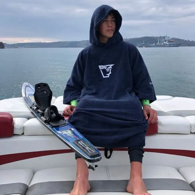 Junior Changing Dry Robe, Deep Navy 7 Junior Changing Dry Robe, Deep Navy - Image 5