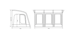 Outdoor Revolution Sportlite Air 400 Awning -Camping Equipment shop orca1010 whitebackground florrplan