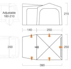 Vango Tailgate Hub Low Awning 23 Vango Tailgate Hub Low Awning -Camping Equipment shop tailgate hub lowmain1